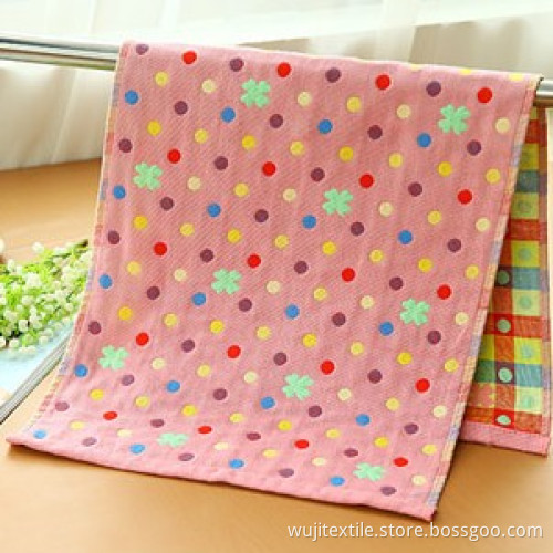 Jacquard Four-Leaf Clover Face Towel for Children (WJ-CH1511)